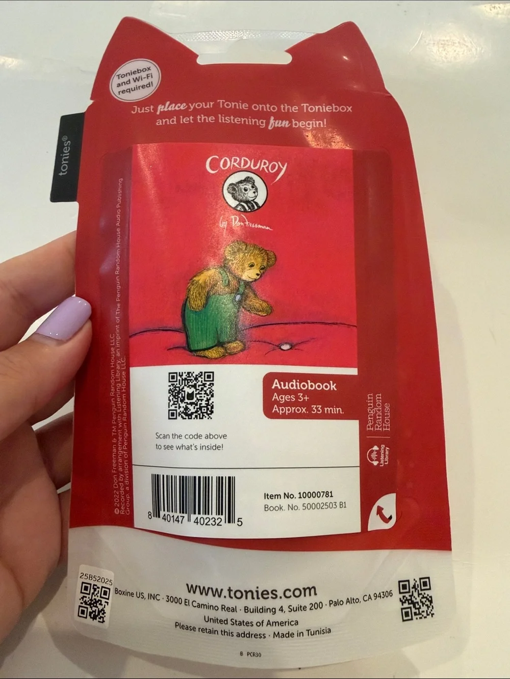 NWT Tonies Corduroy has Bear Audio Character
